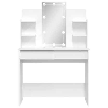 vidaXL Dressing Table with LED Lights White 96x40x142 cm