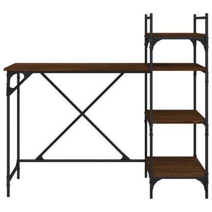 vidaXL Computer Desk with Shelves Brown Oak 120x47x109 cm