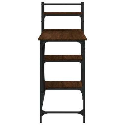 vidaXL Computer Desk with Shelves Brown Oak 120x47x109 cm