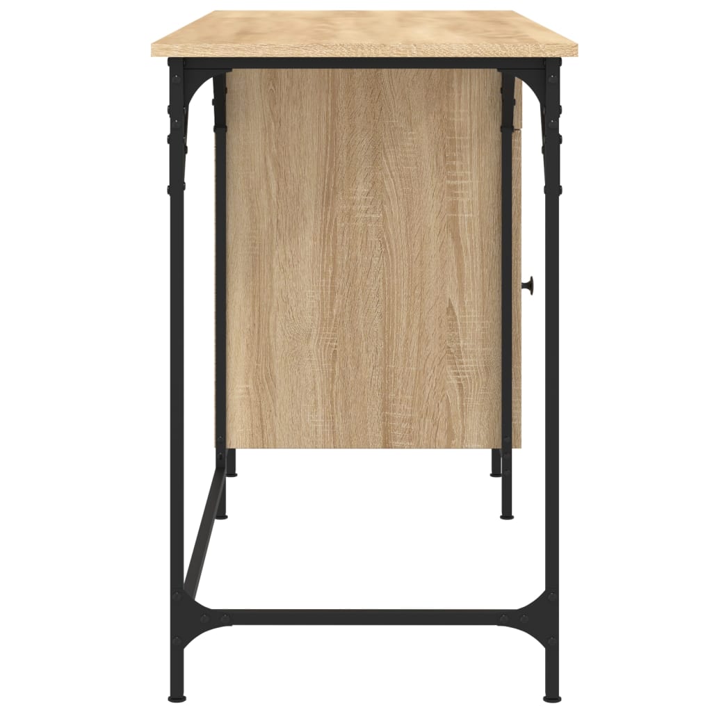 vidaXL Computer Desk Sonoma Oak 131x48x75 cm Engineered Wood