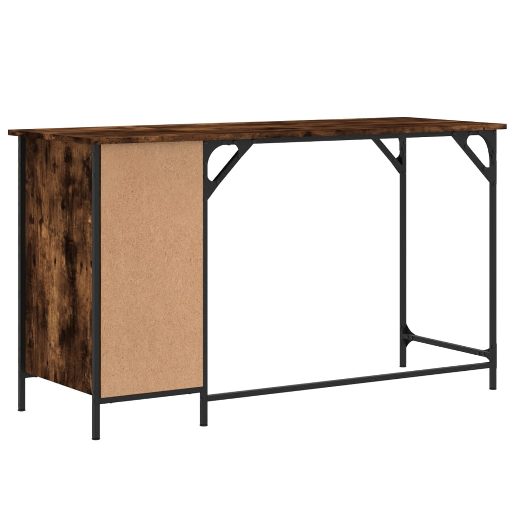 vidaXL Computer Desk Smoked Oak 131x48x75 cm Engineered Wood