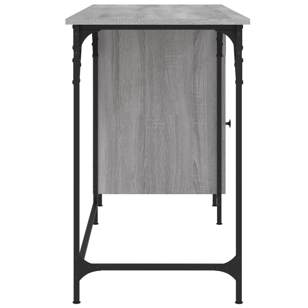 vidaXL Computer Desk Grey Sonoma 131x48x75 cm Engineered Wood