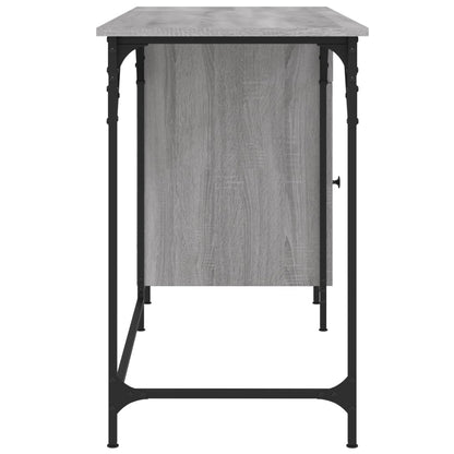 vidaXL Computer Desk Grey Sonoma 131x48x75 cm Engineered Wood