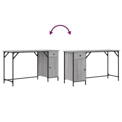 vidaXL Computer Desk Grey Sonoma 131x48x75 cm Engineered Wood