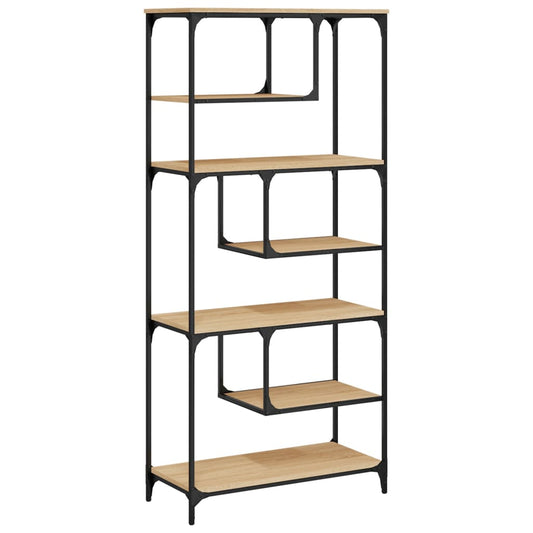 vidaXL Bookcase Sonoma Oak 81x36x176 cm Engineered Wood