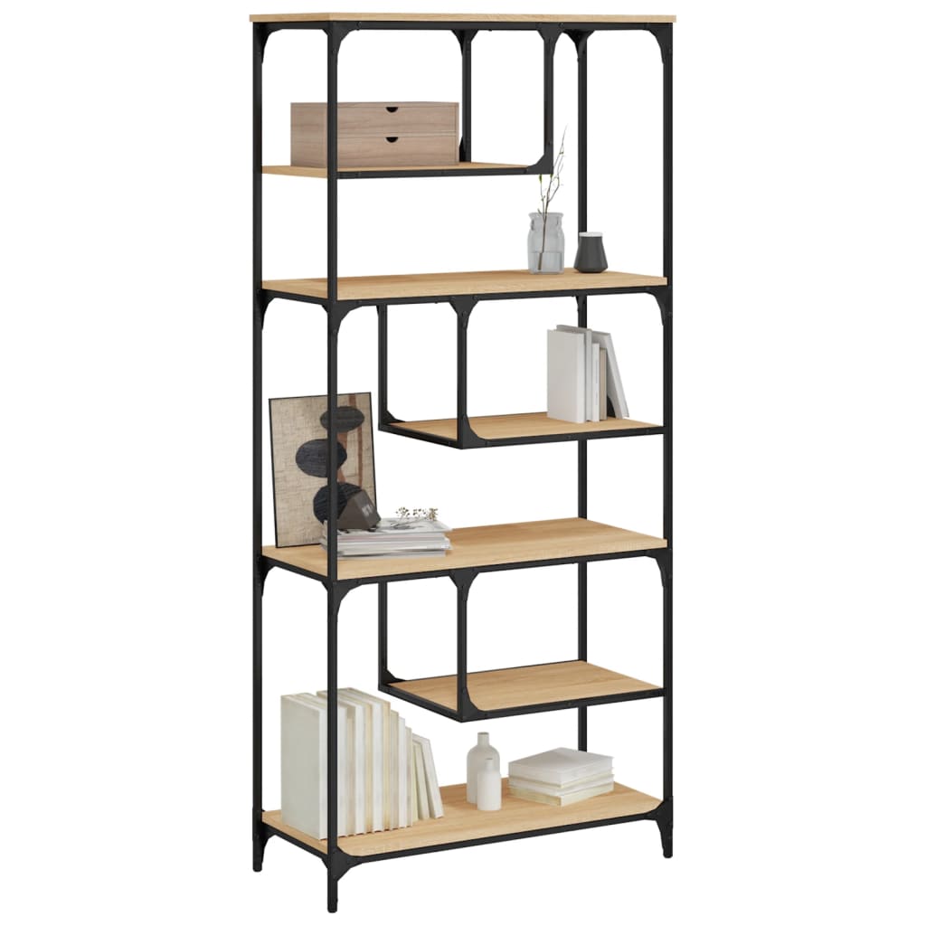 vidaXL Bookcase Sonoma Oak 81x36x176 cm Engineered Wood