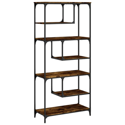vidaXL Bookcase Smoked Oak 81x36x176 cm Engineered Wood