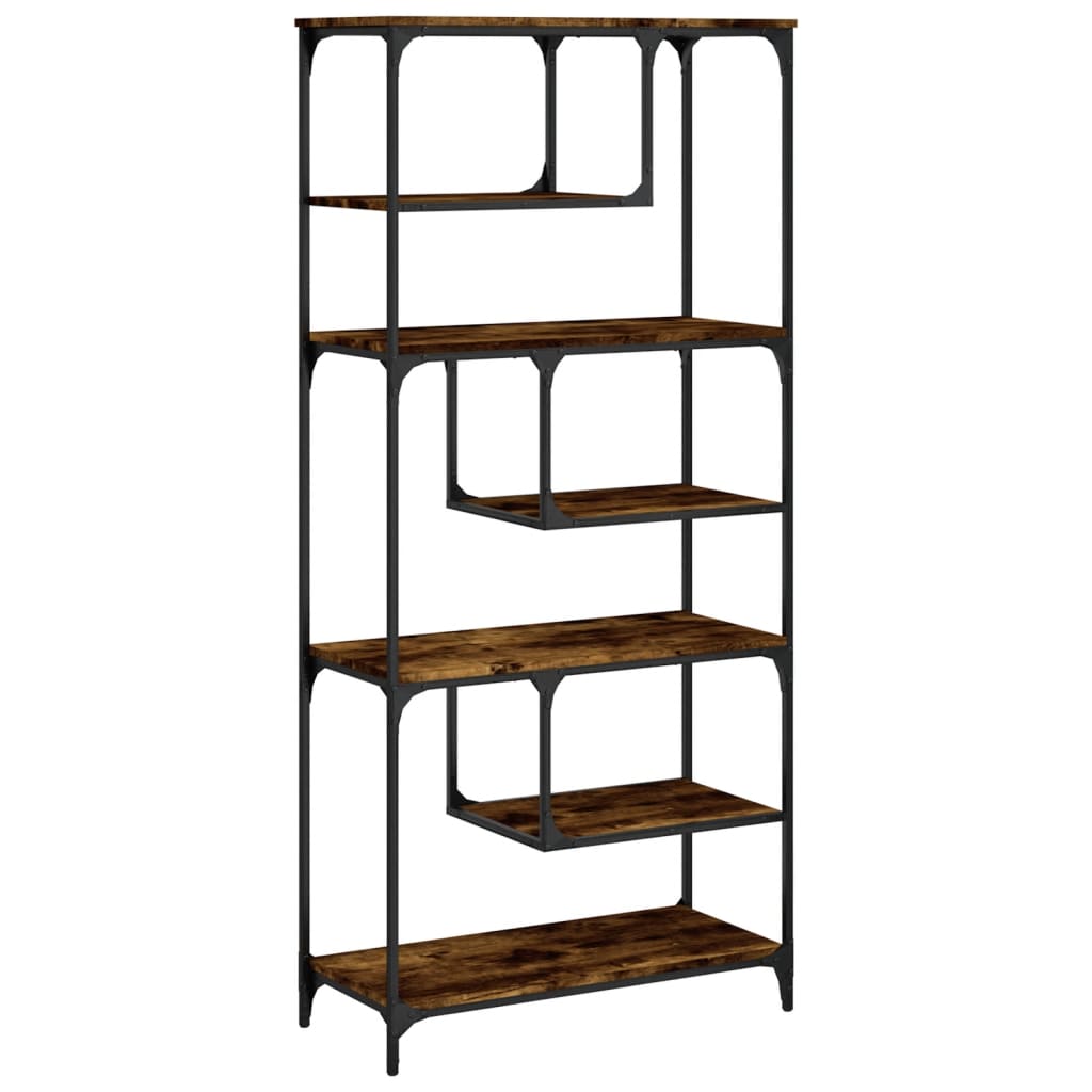 vidaXL Bookcase Smoked Oak 81x36x176 cm Engineered Wood