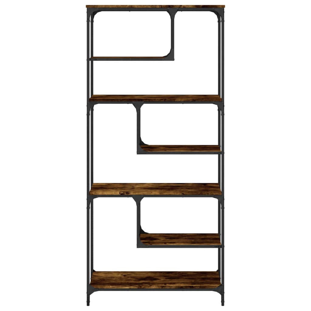 vidaXL Bookcase Smoked Oak 81x36x176 cm Engineered Wood