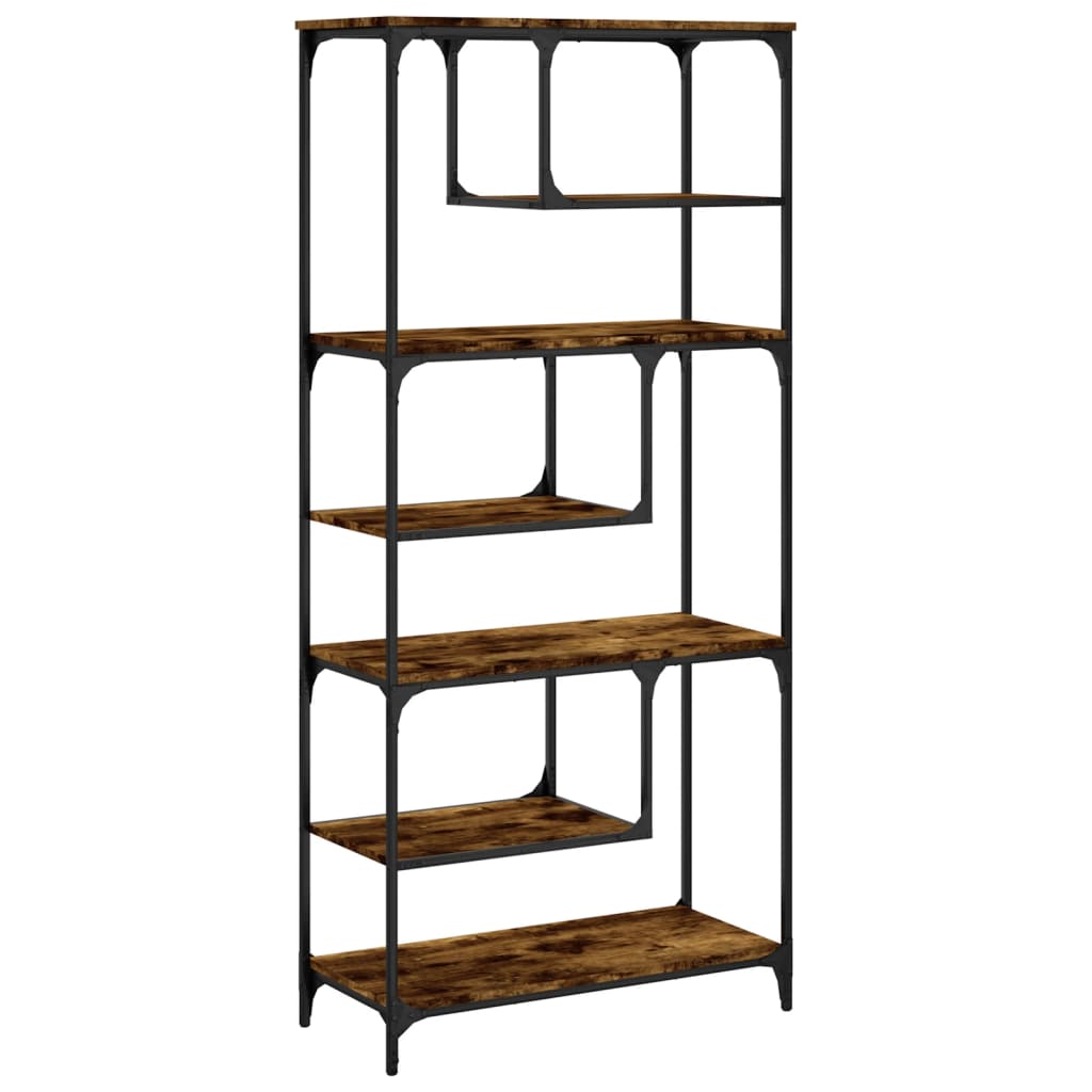 vidaXL Bookcase Smoked Oak 81x36x176 cm Engineered Wood