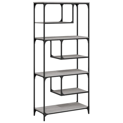 vidaXL Bookcase Grey Sonoma 81x36x176 cm Engineered Wood