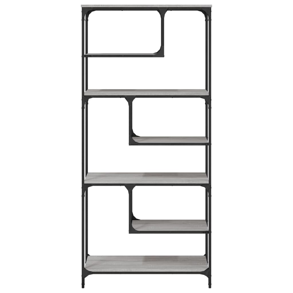 vidaXL Bookcase Grey Sonoma 81x36x176 cm Engineered Wood