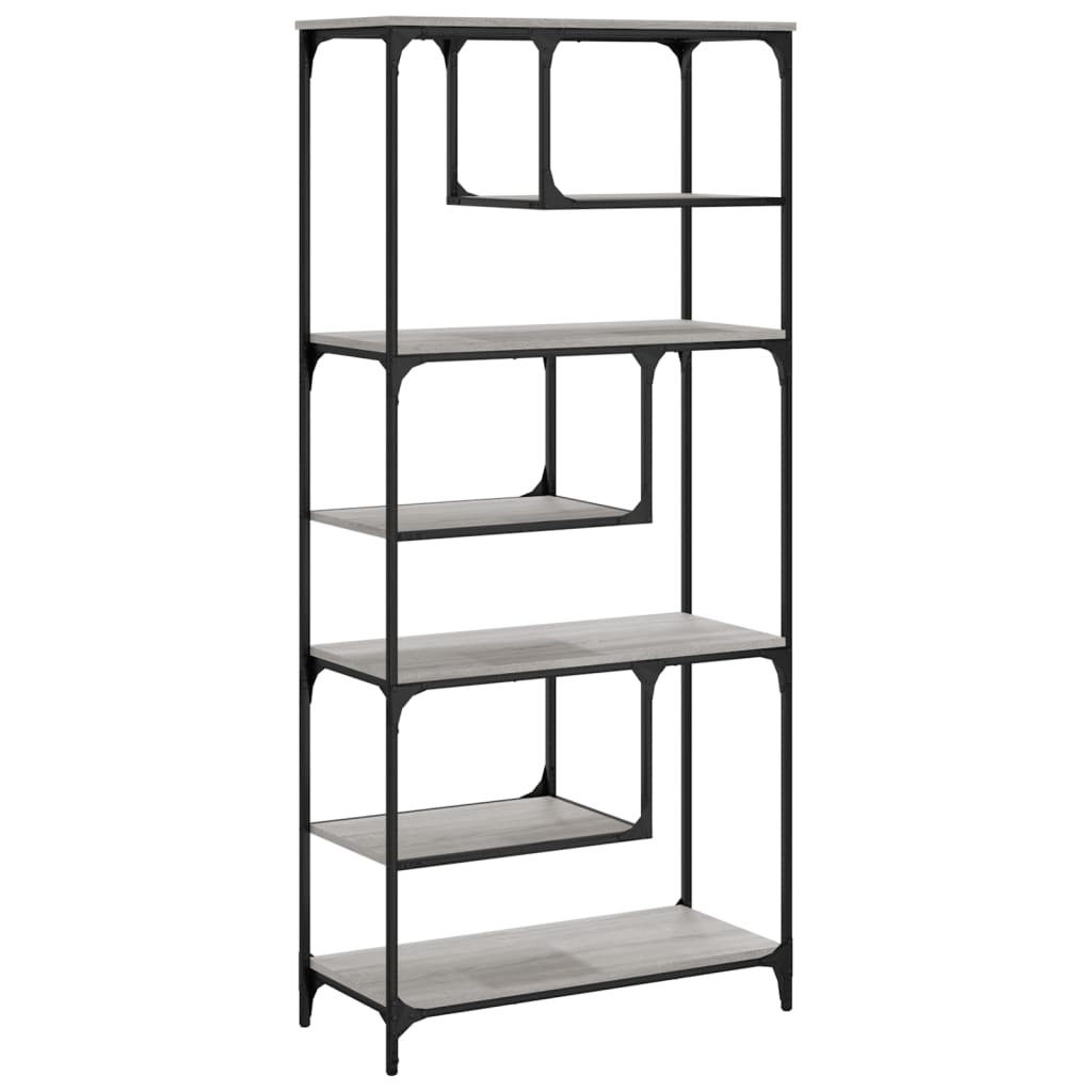 vidaXL Bookcase Grey Sonoma 81x36x176 cm Engineered Wood