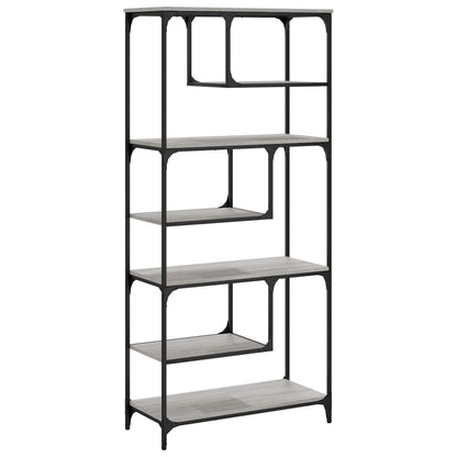 vidaXL Bookcase Grey Sonoma 81x36x176 cm Engineered Wood