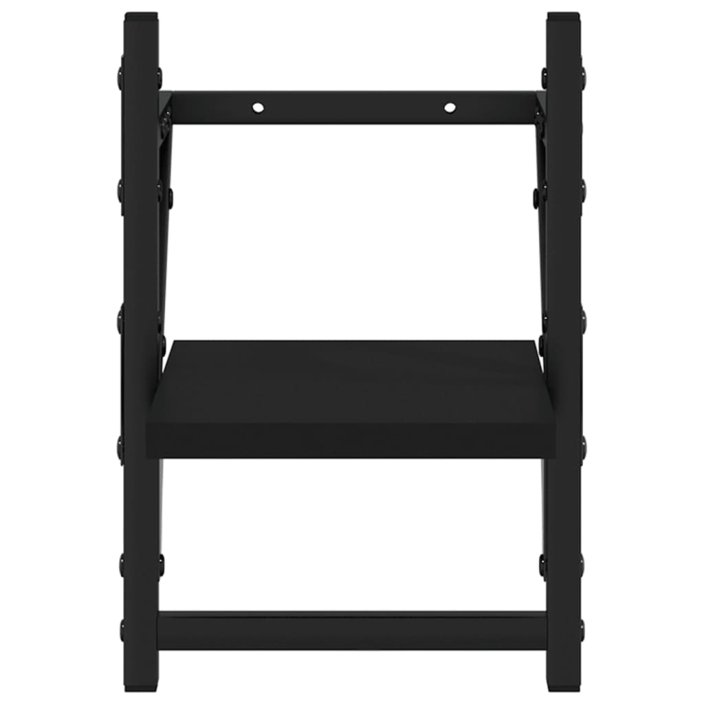vidaXL Wall Shelves with Bars 2 pcs Black 20x25x30 cm