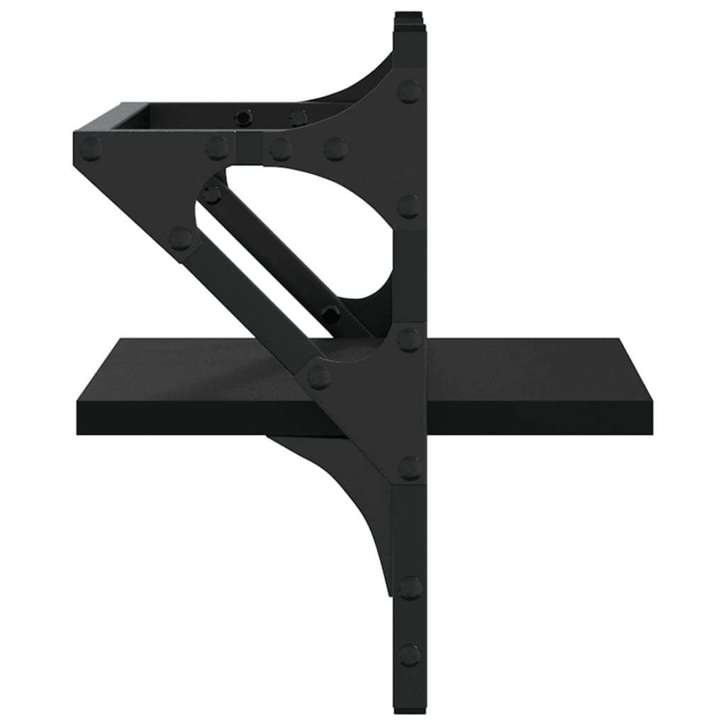 vidaXL Wall Shelves with Bars 2 pcs Black 30x25x30 cm