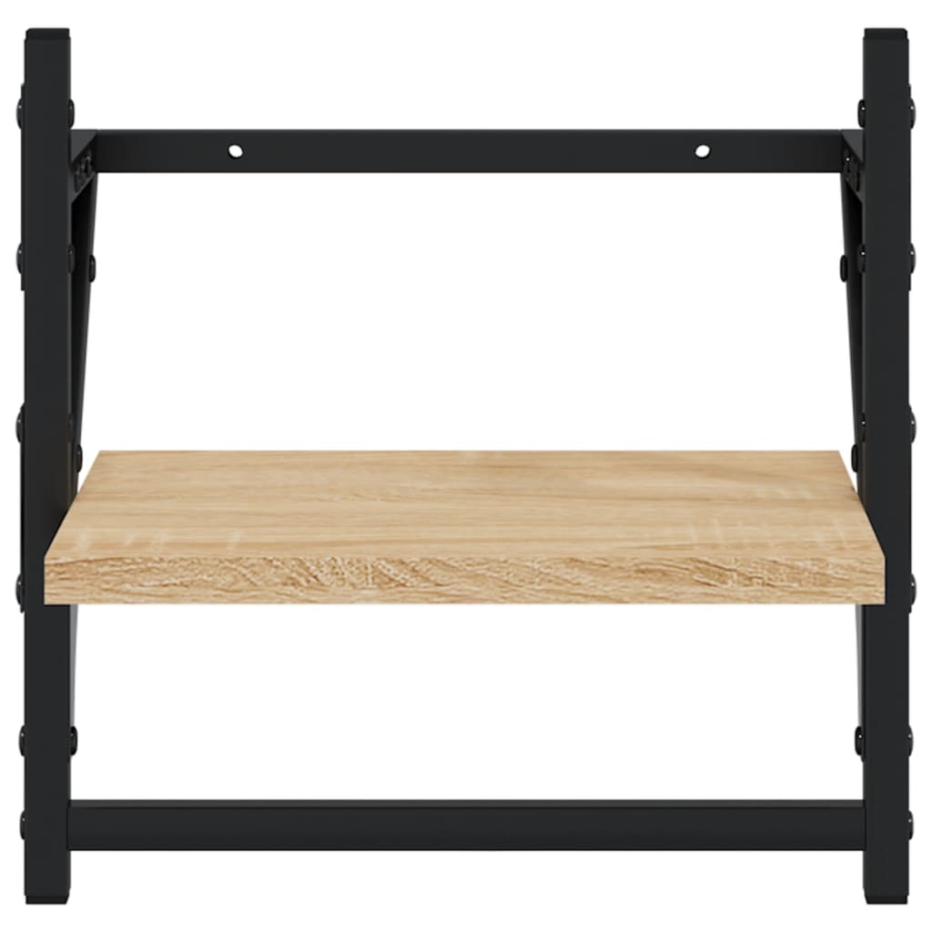 vidaXL Wall Shelves with Bars 2 pcs Sonoma Oak 30x25x30 cm