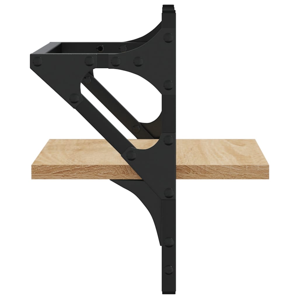vidaXL Wall Shelves with Bars 2 pcs Sonoma Oak 30x25x30 cm