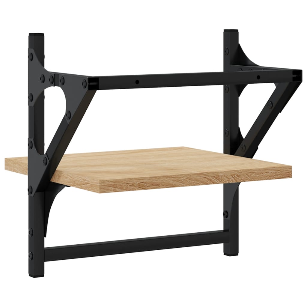 vidaXL Wall Shelves with Bars 2 pcs Sonoma Oak 30x25x30 cm