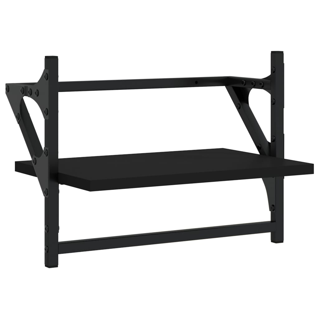 vidaXL Wall Shelves with Bars 2 pcs Black 40x25x30 cm
