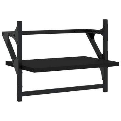 vidaXL Wall Shelves with Bars 2 pcs Black 40x25x30 cm