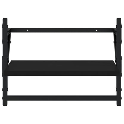 vidaXL Wall Shelves with Bars 2 pcs Black 40x25x30 cm