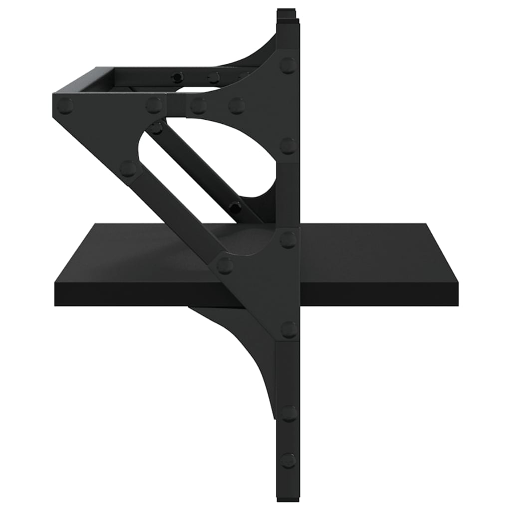 vidaXL Wall Shelves with Bars 2 pcs Black 40x25x30 cm