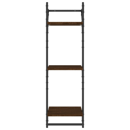 vidaXL 3-Tier Wall Shelves with Bars 2 pcs Brown Oak 30x25x100 cm