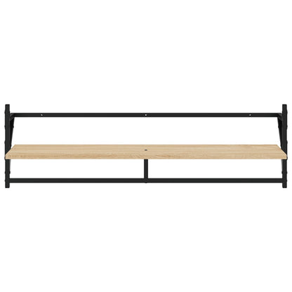 vidaXL 6 Piece Wall Shelf Set with Bars Sonoma Oak Engineered Wood