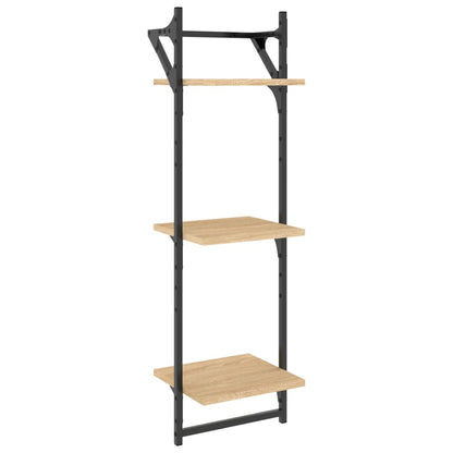 vidaXL 6 Piece Wall Shelf Set with Bars Sonoma Oak Engineered Wood