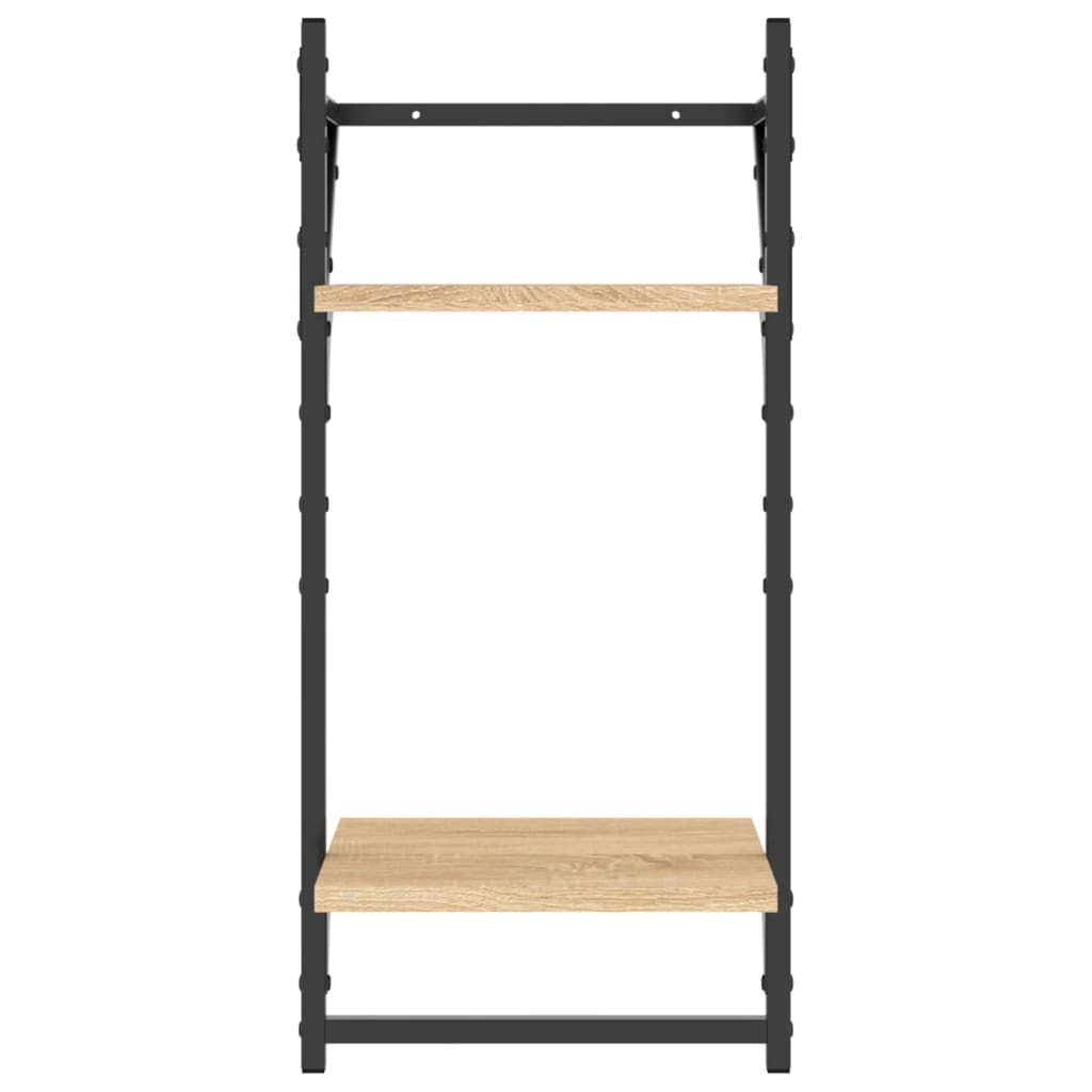 vidaXL 6 Piece Wall Shelf Set with Bars Sonoma Oak Engineered Wood