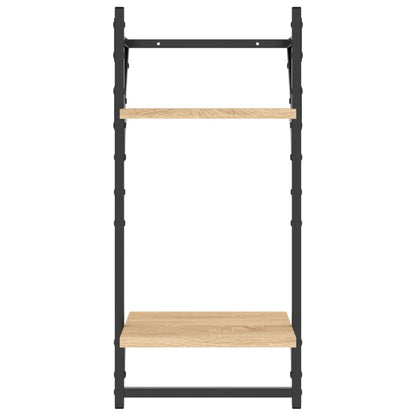 vidaXL 6 Piece Wall Shelf Set with Bars Sonoma Oak Engineered Wood
