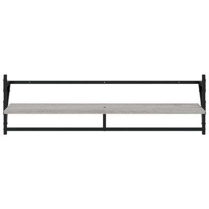 vidaXL 6 Piece Wall Shelf Set with Bars Grey Sonoma Engineered Wood