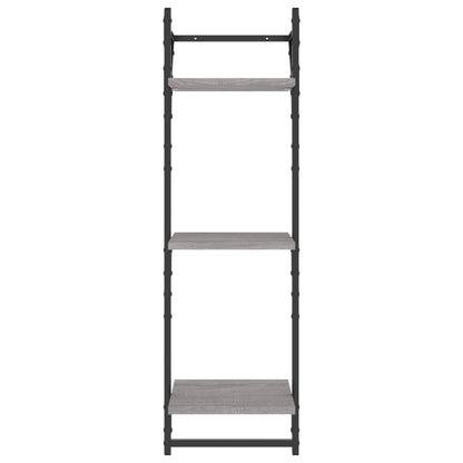 vidaXL 6 Piece Wall Shelf Set with Bars Grey Sonoma Engineered Wood