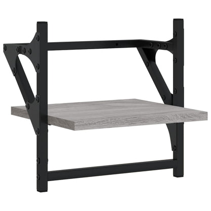 vidaXL 6 Piece Wall Shelf Set with Bars Grey Sonoma Engineered Wood