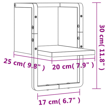 vidaXL Wall Shelf with Bar Black 20x25x30 cm