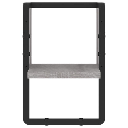 vidaXL Wall Shelf with Bar Grey Sonoma 20x25x30 cm