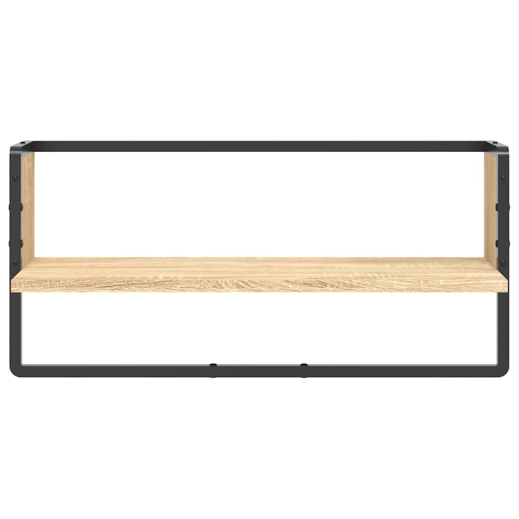 vidaXL Wall Shelf with Bar Sonoma Oak 65x25x30 cm