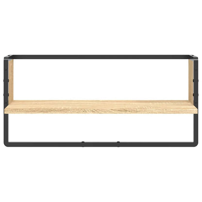 vidaXL Wall Shelf with Bar Sonoma Oak 65x25x30 cm