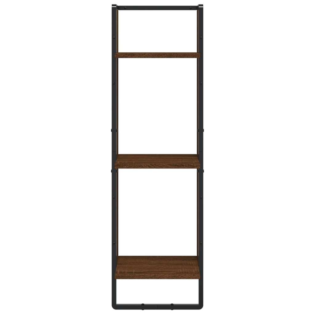 vidaXL 3-Tier Wall Shelf Brown Oak 30x25x100 cm Engineered Wood