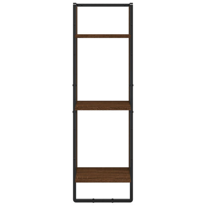 vidaXL 3-Tier Wall Shelf Brown Oak 30x25x100 cm Engineered Wood