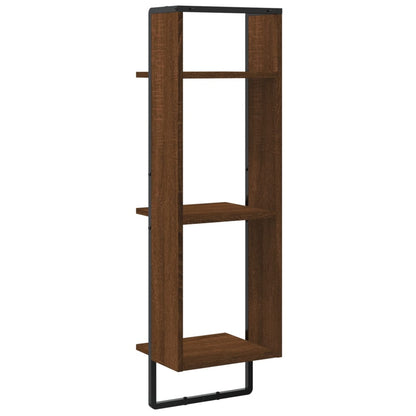 vidaXL 3-Tier Wall Shelf Brown Oak 30x25x100 cm Engineered Wood