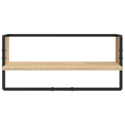 vidaXL 4 Piece Wall Shelf Set with Bars Sonoma Oak Engineered Wood