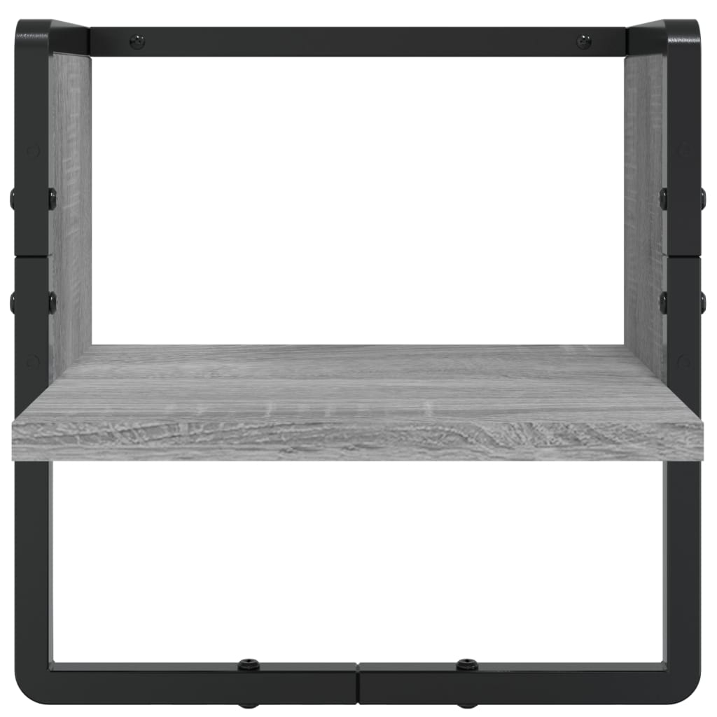 vidaXL 4 Piece Wall Shelf Set with Bars Grey Sonoma Engineered Wood