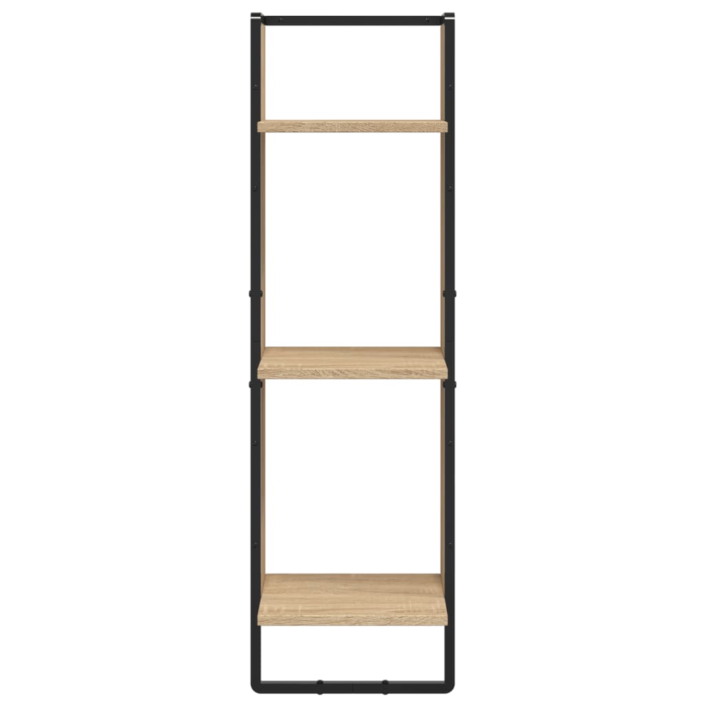 vidaXL 6 Piece Wall Shelf Set with Bars Sonoma Oak Engineered Wood