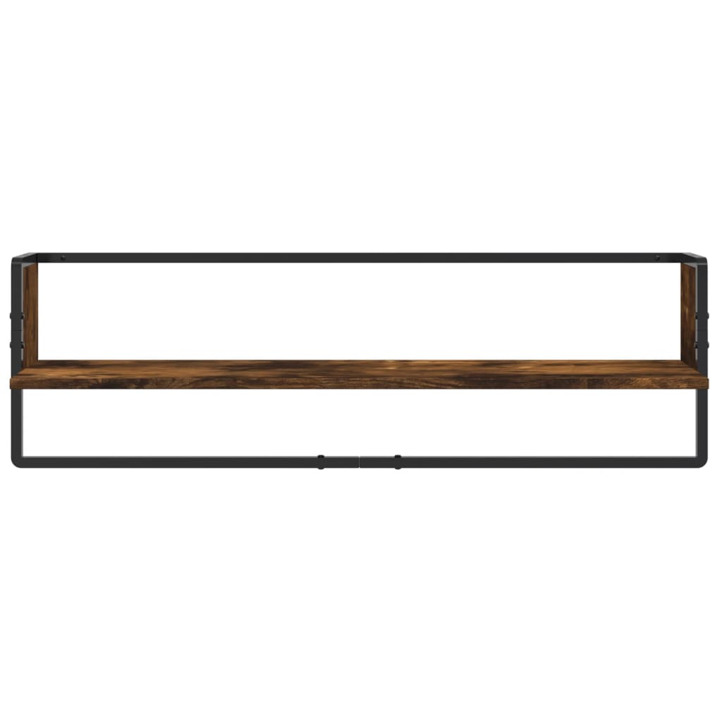 vidaXL 6 Piece Wall Shelf Set with Bars Smoked Oak Engineered Wood