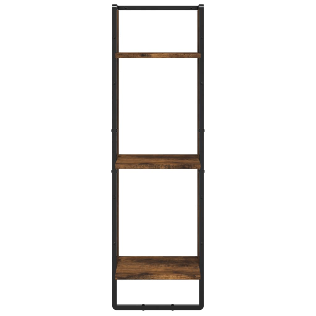 vidaXL 6 Piece Wall Shelf Set with Bars Smoked Oak Engineered Wood