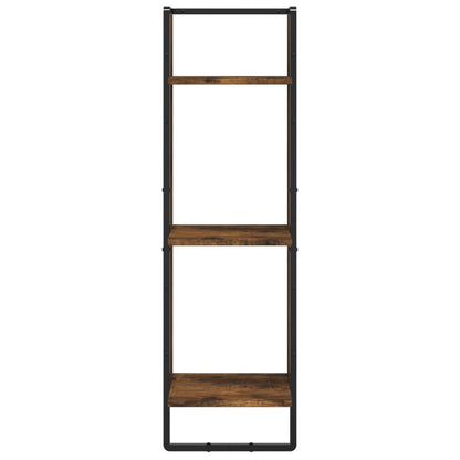 vidaXL 6 Piece Wall Shelf Set with Bars Smoked Oak Engineered Wood