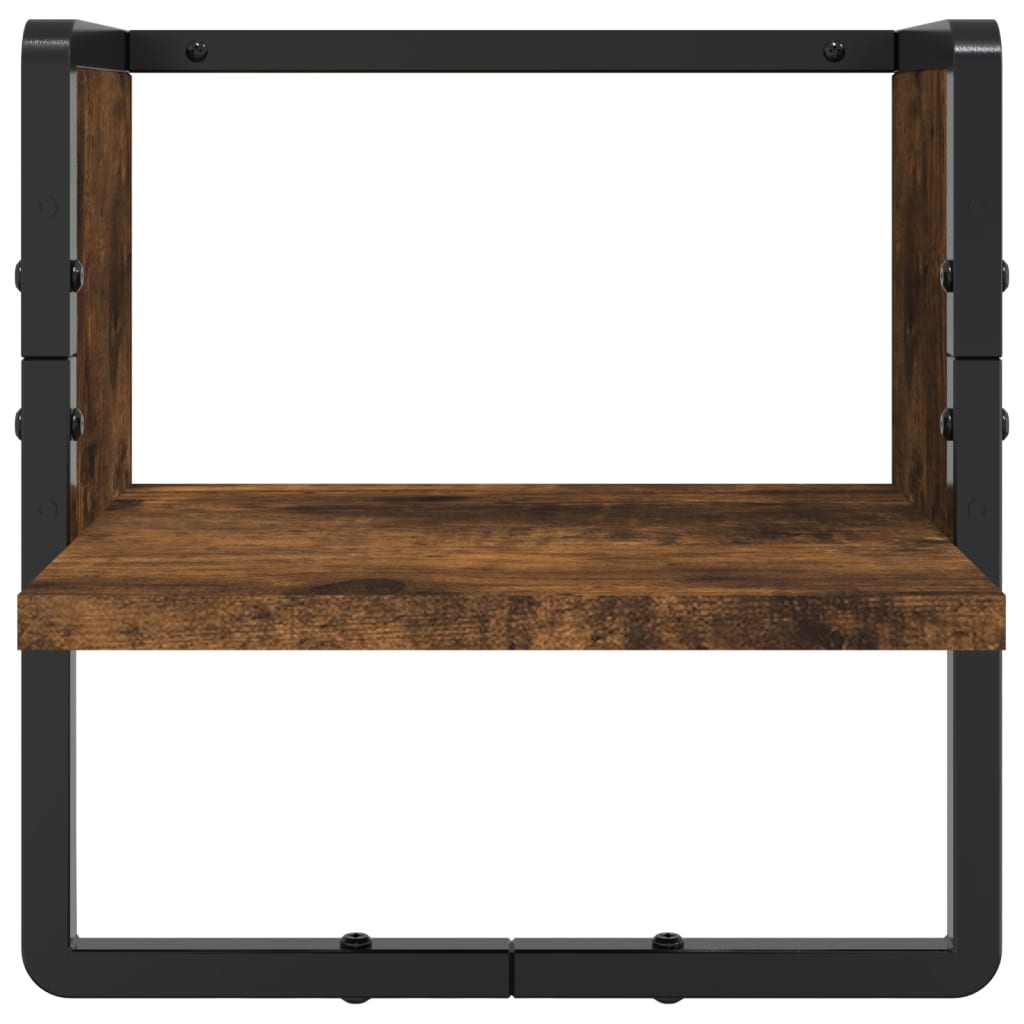 vidaXL 6 Piece Wall Shelf Set with Bars Smoked Oak Engineered Wood