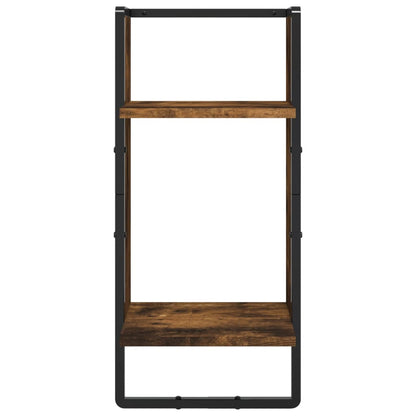 vidaXL 6 Piece Wall Shelf Set with Bars Smoked Oak Engineered Wood